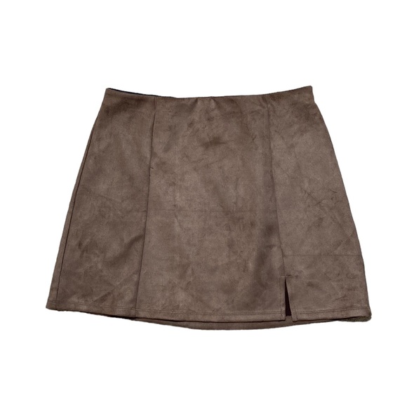 Brown Mini Skirt Elastic Waist M - Picture 1 of 6